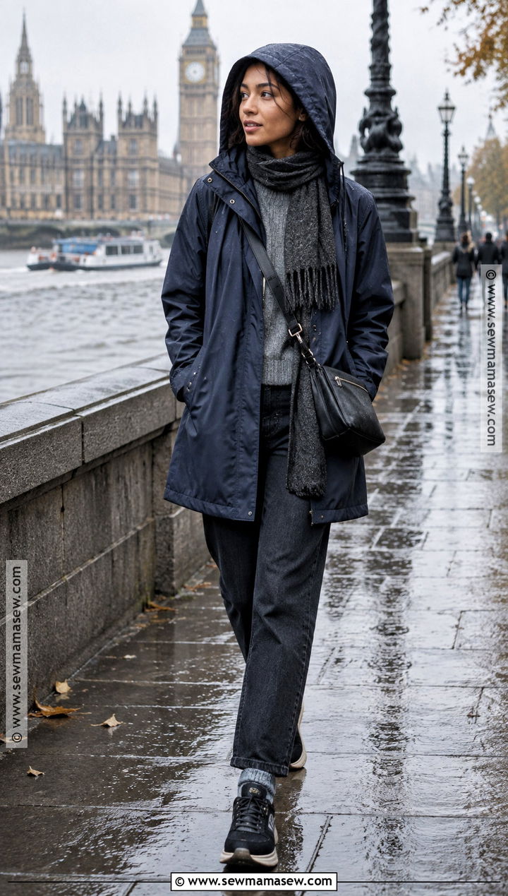 Raincoat And Straight Leg Jeans London November Outfit - 20 london in november outfits for women
