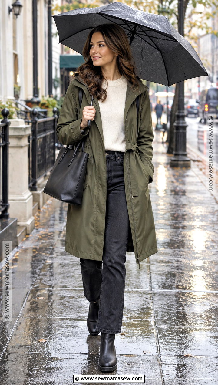 Raincoat And Waterproof Boots Fall Outfit - 20 Outfit Inspo For Fall Ideas