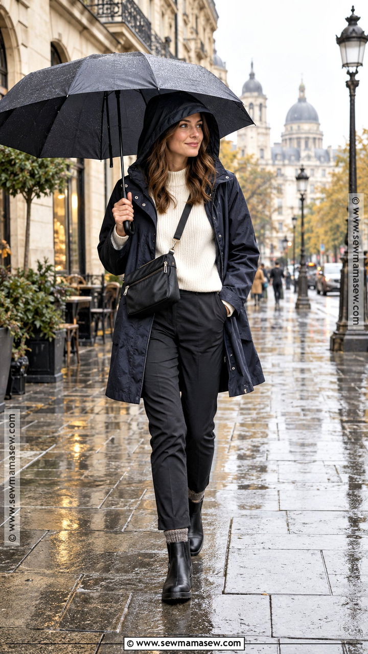 Raincoat And Waterproof Boots Outfit For Europe In October - 20 europe october travel outfits