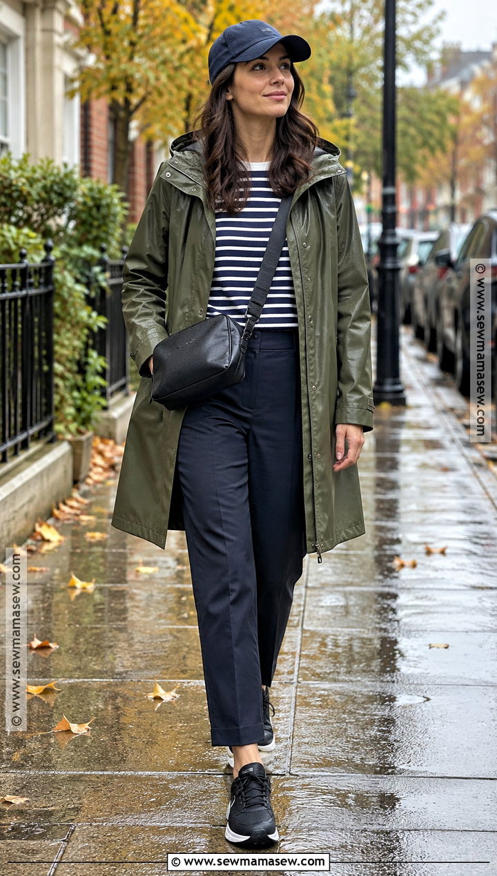 Raincoat And Waterproof Sneakers Fall Outfit - 25 fall outfits with sneakers