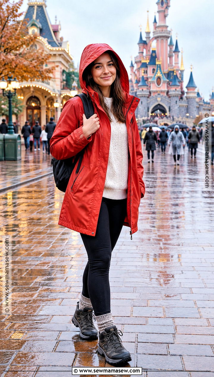 Raincoat With Sweater And Leggings - 20 Disney Paris Outfits Autumn
