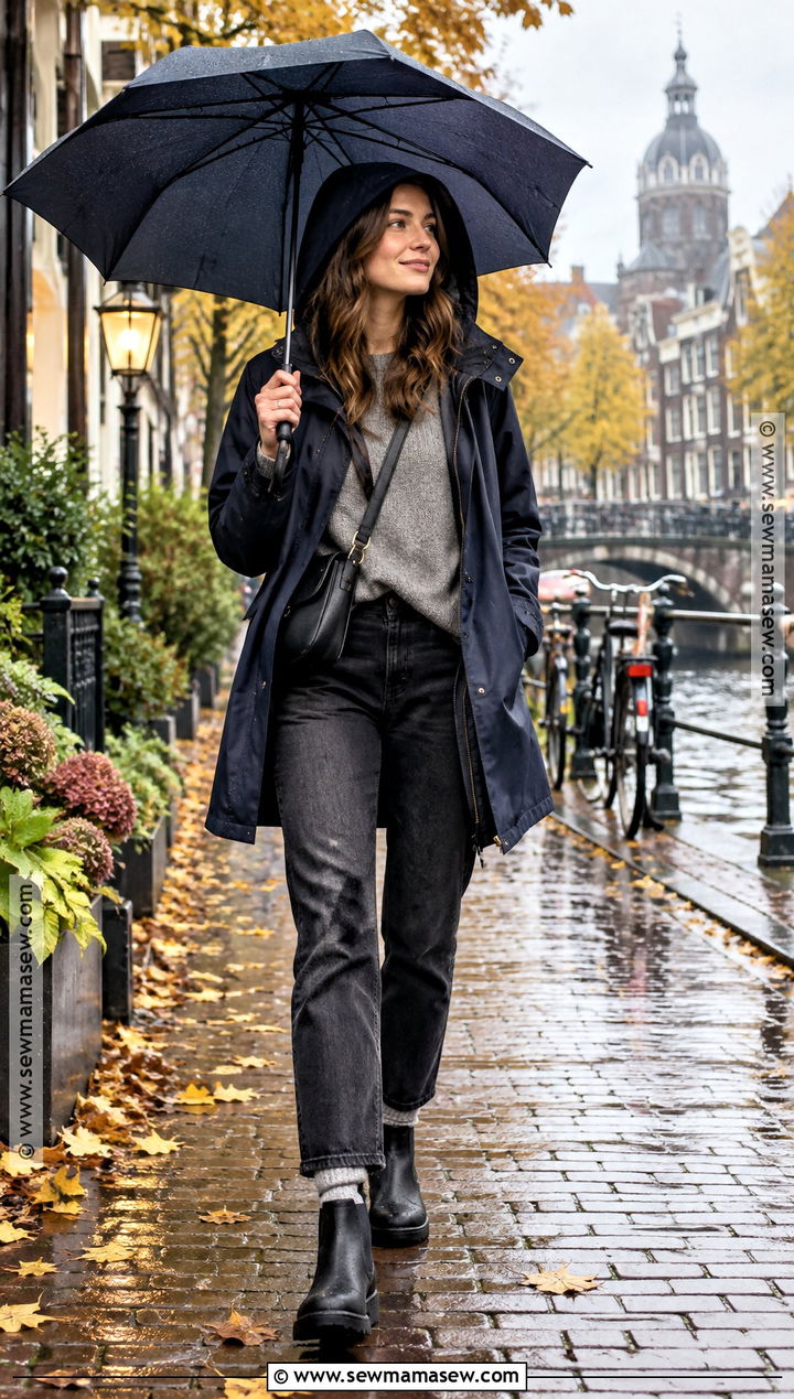 Raincoat and Chelsea Boots Outfit for Europe in Fall - 20 europe in the fall outfits