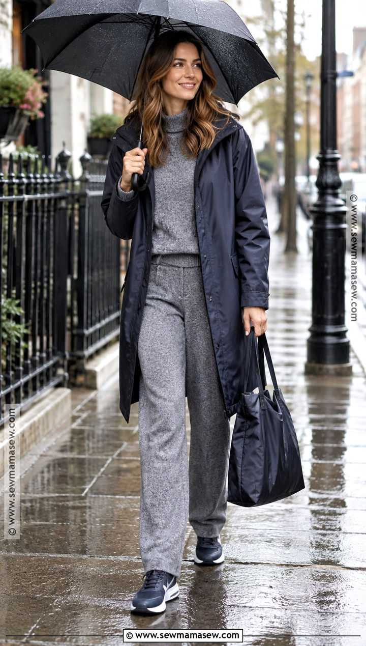 Raincoat and Knit Set Fall Outfit - 30 fall inspo outfits