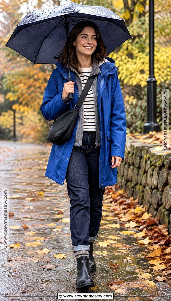 Raincoat and Waterproof Boots Autumn Stroll Outfit - 15 Autumn Stroll Outfit Ideas