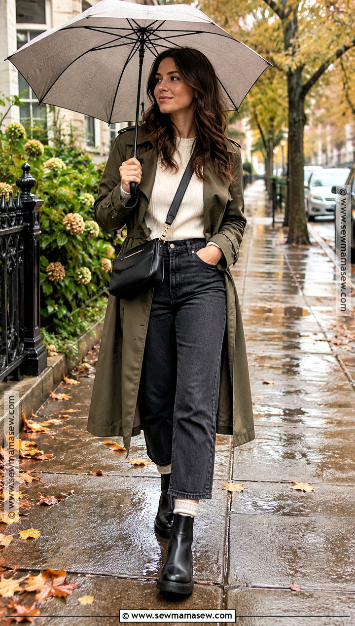 Rainy Day Fall Outfit - 20 outfits aesthetic fall