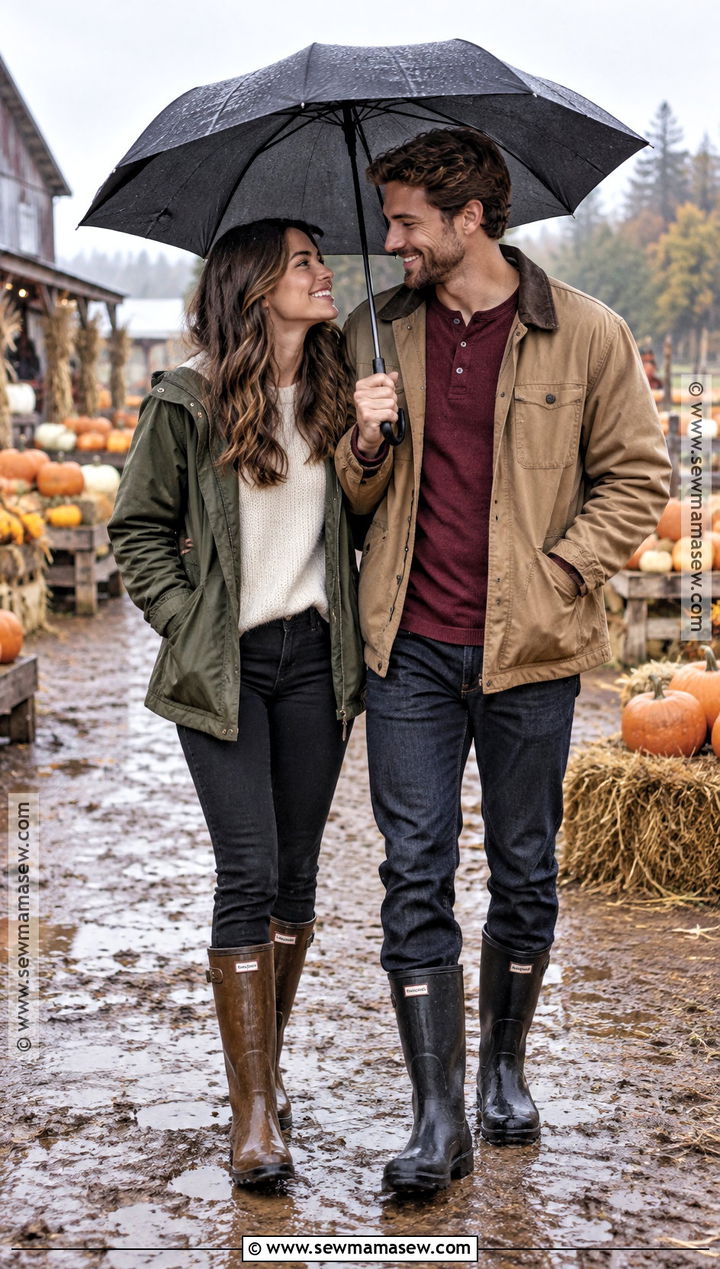 Rainy Day Pumpkin Patch Couple Outfit - 25 Pumpkin Patch Couple Outfit Ideas