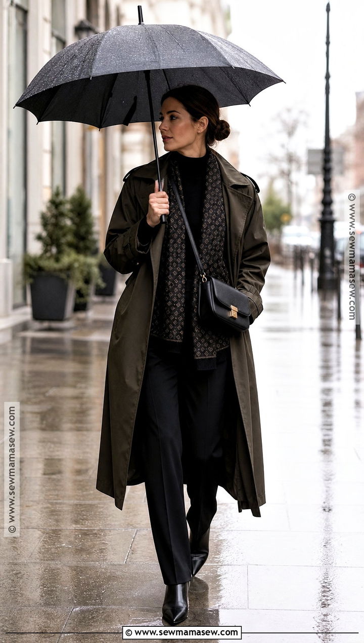 Rainy Day Trench Coat Witch Outfit - 50 witch outfit ideas