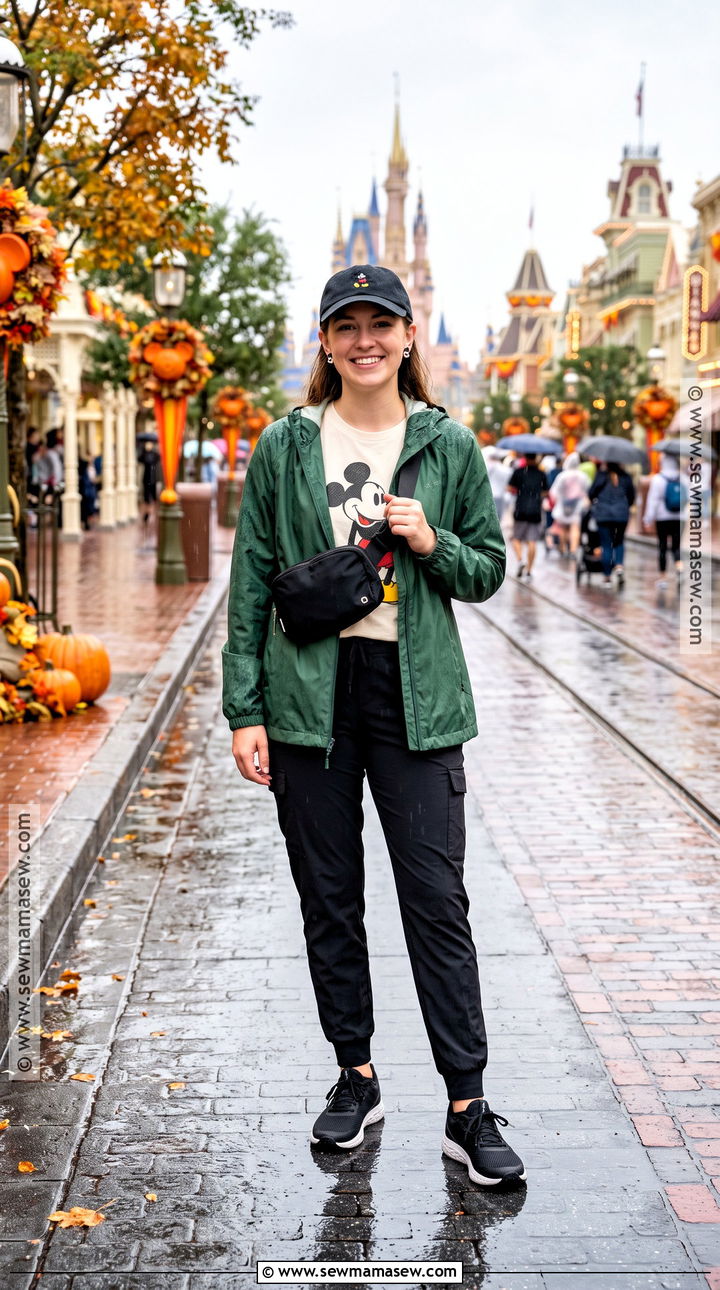 Rainy Disney Fall Outfit With Waterproof Sneakers - 20 Disney Fall Outfit Ideas for Women