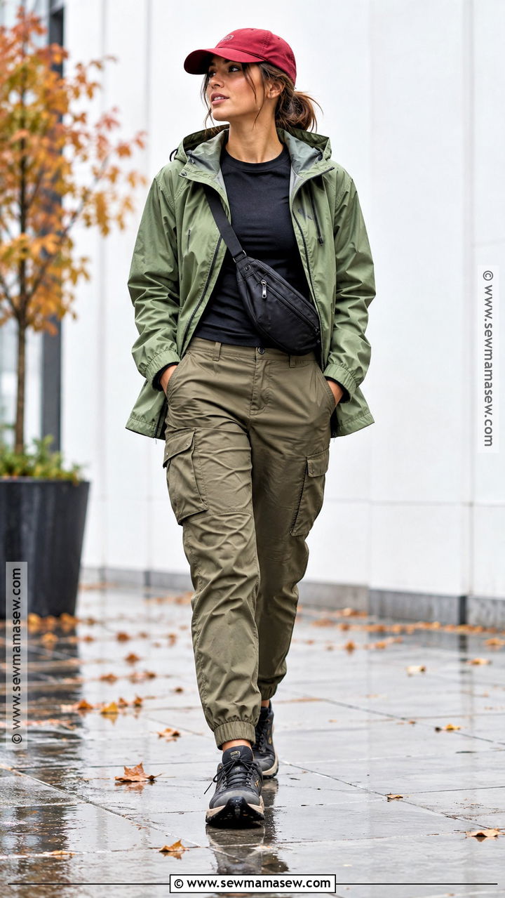 Rainy Fall Anorak And Cargo Pants Outfit - 20 rainy fall outfit casual ideas