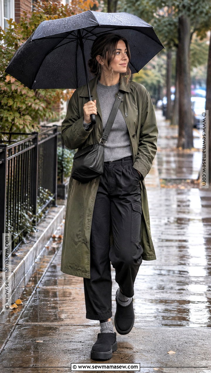Rainy Fall Tasman X UGGs Outfit - 20 uggs outfit fall ideas