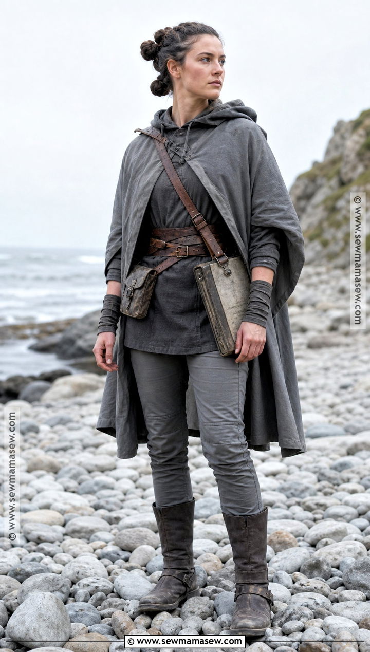 Rainy Island Rey Costume With Gray Poncho - 30 Rey Costume Ideas