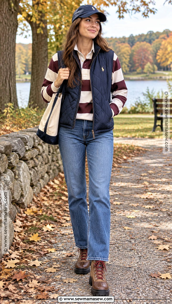Ralph Lauren Quilted Vest And Rugby Shirt Outfit - 25 ralph lauren fall outfits