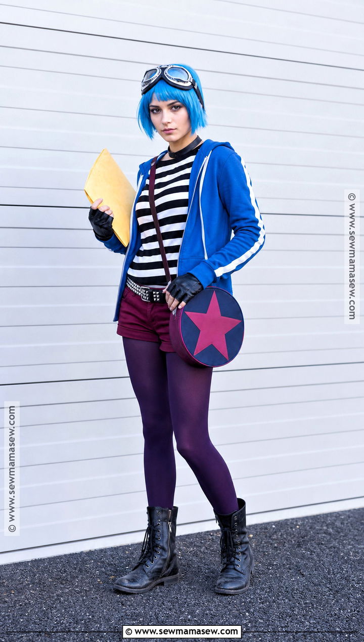 Ramona Flowers Cosplay With Blue Hoodie And Striped Shirt - 35 Ramona Flowers Cosplay Ideas