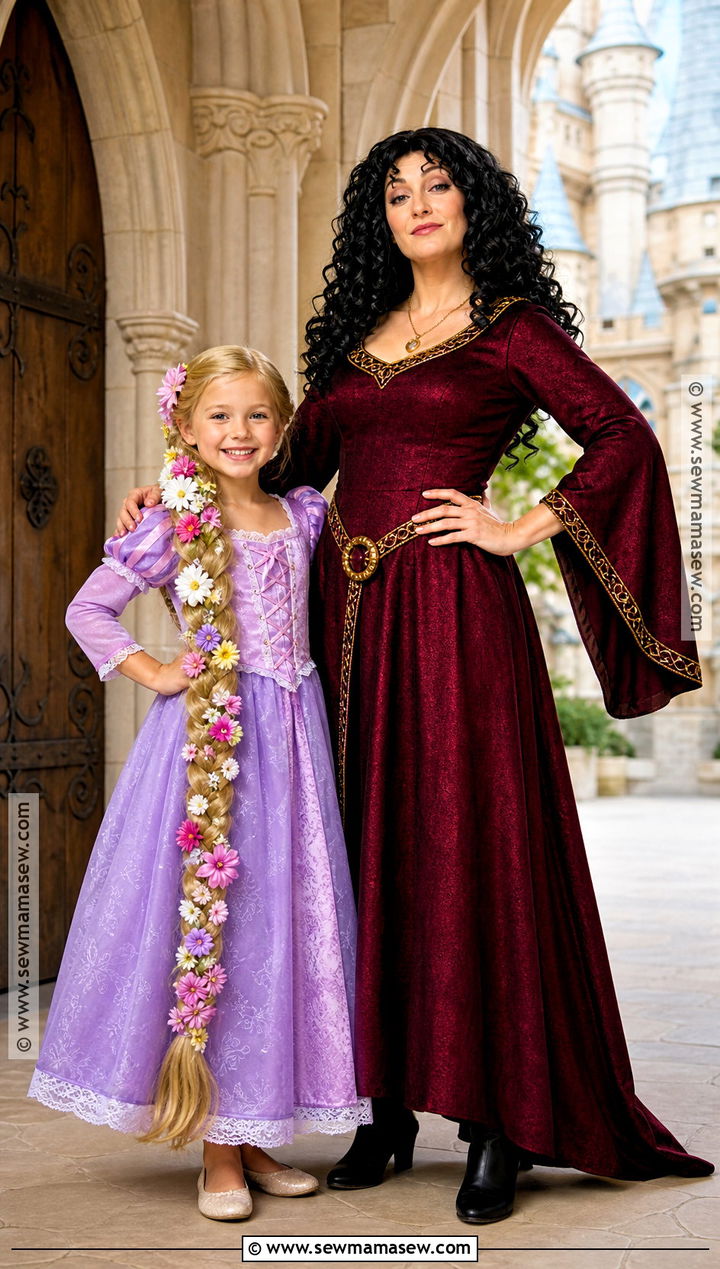 Rapunzel And Mother Gothel Mom And Daughter Costume - 35 mom and daughter halloween costumes