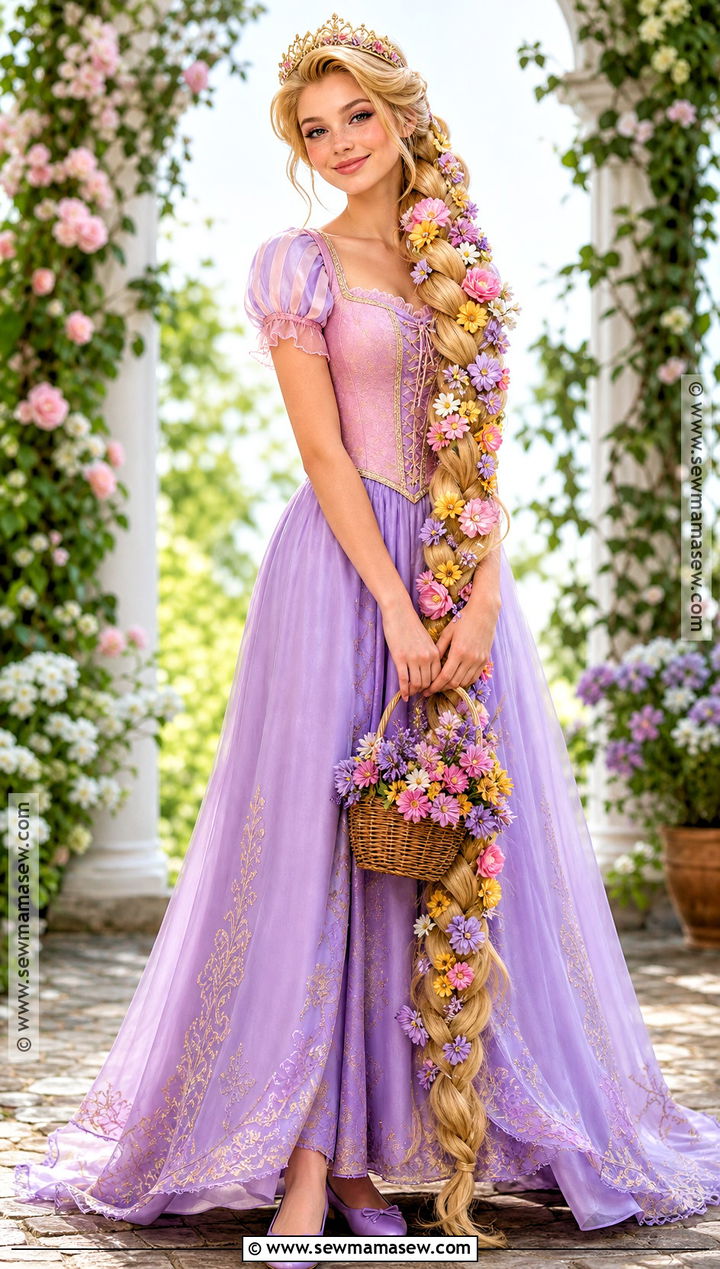 Rapunzel Costume With Floral Braid - 30 Rapunzel Costume Ideas for Women