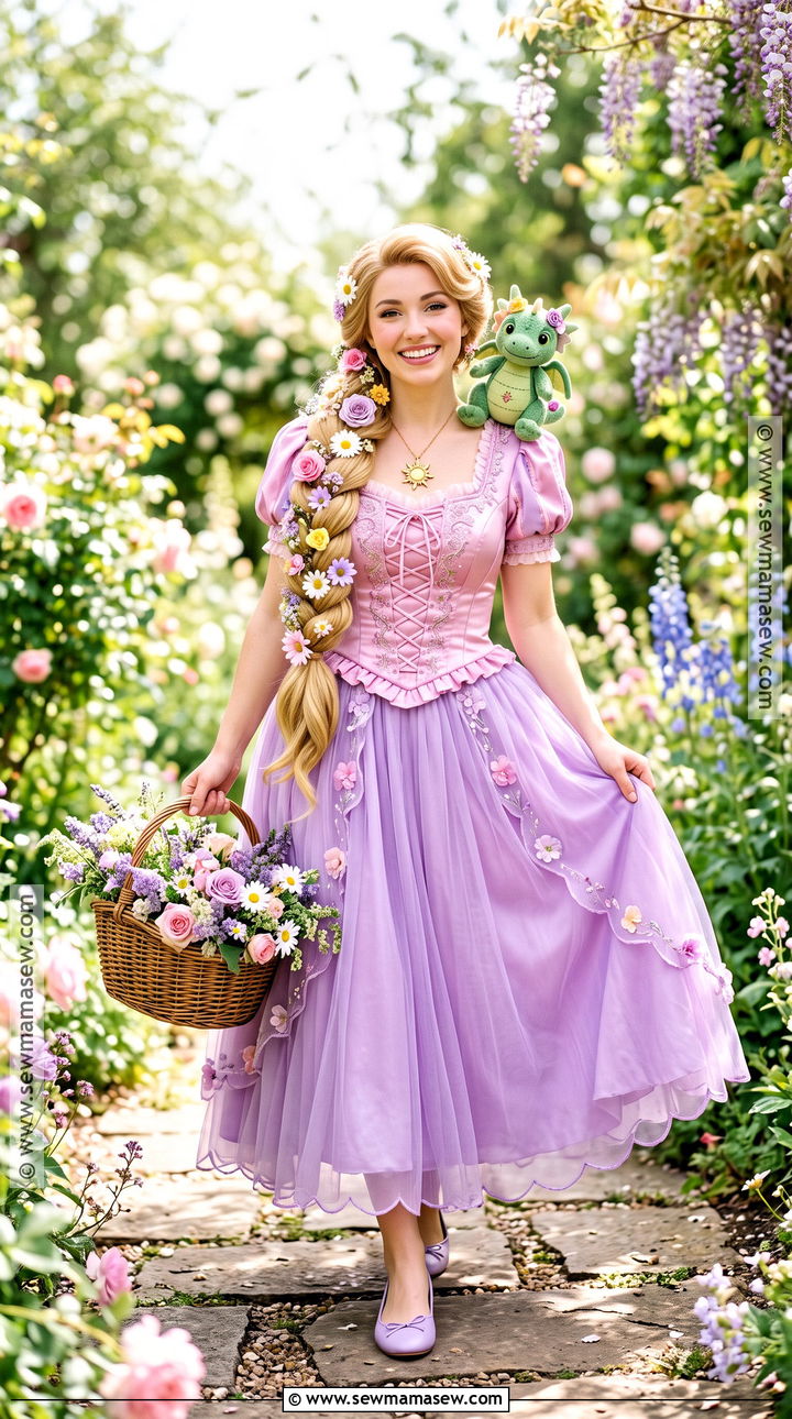 Rapunzel Costume With Flower Braid - 40 repunzle costume idea