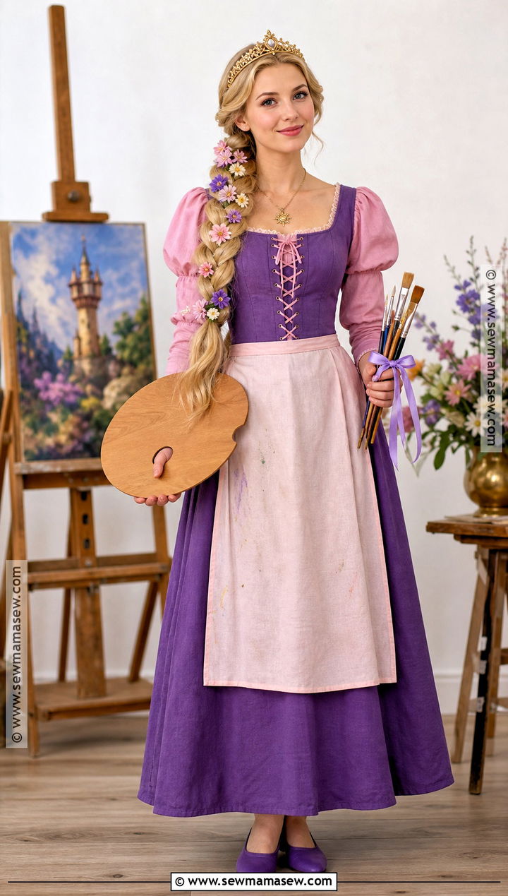 Rapunzel Costume With Painting Accessories - 30 Rapunzel Costume Ideas for Women