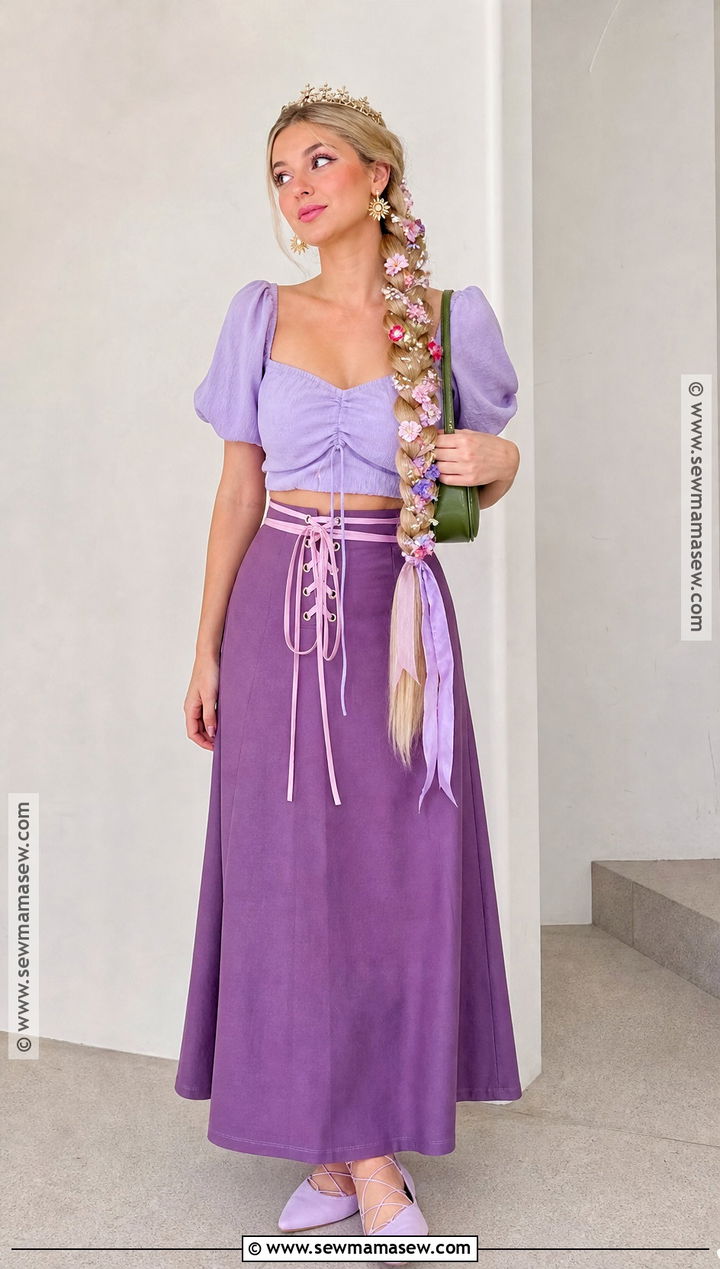 Rapunzel Costume With Pink And Purple Two Piece Set - 30 Rapunzel Costume Ideas for Women