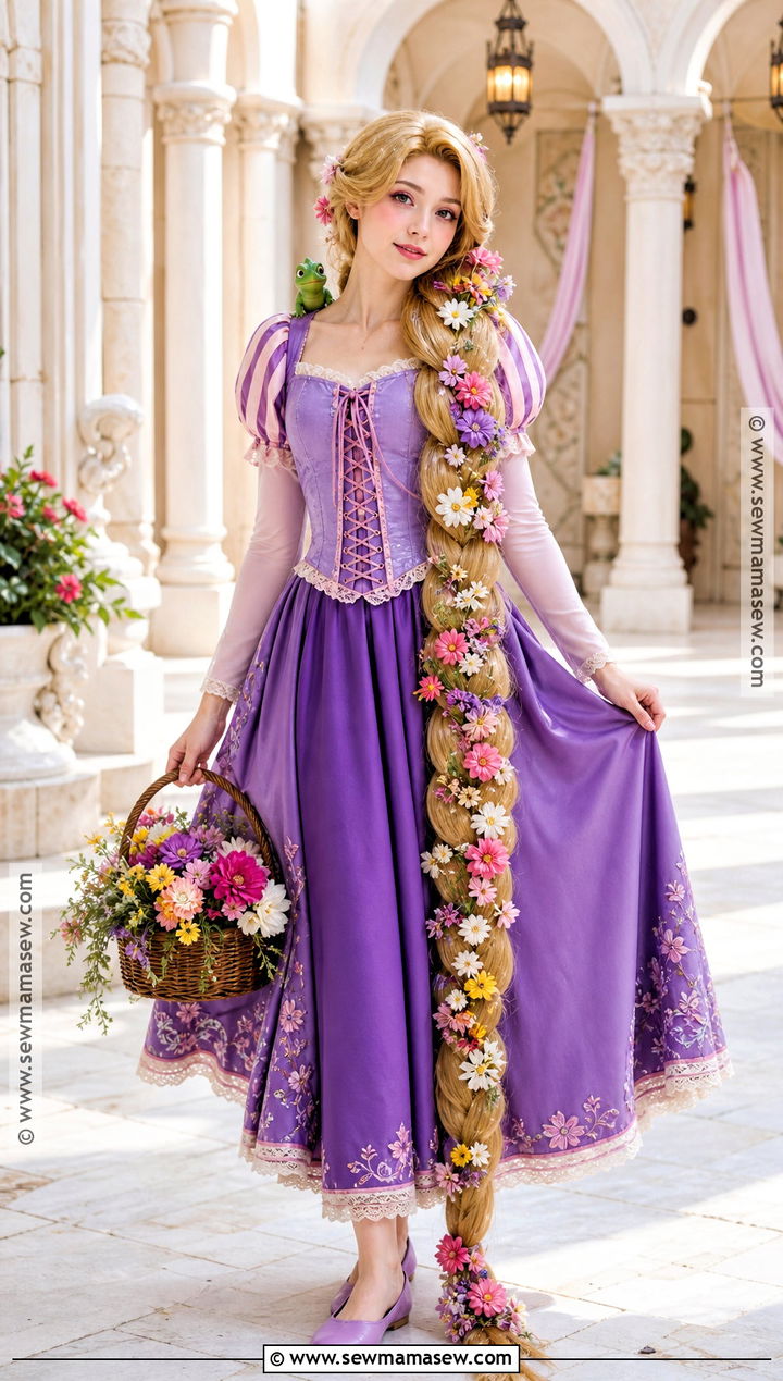 Rapunzel Floral Braid Costume - 35 tangled costume ideas