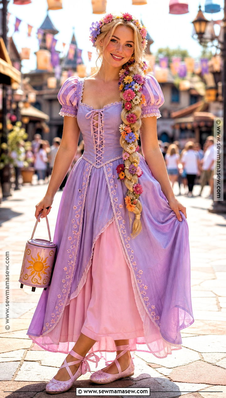 Rapunzel Flower Crown Festival Cosplay - 30 disney princess cosplay ideas