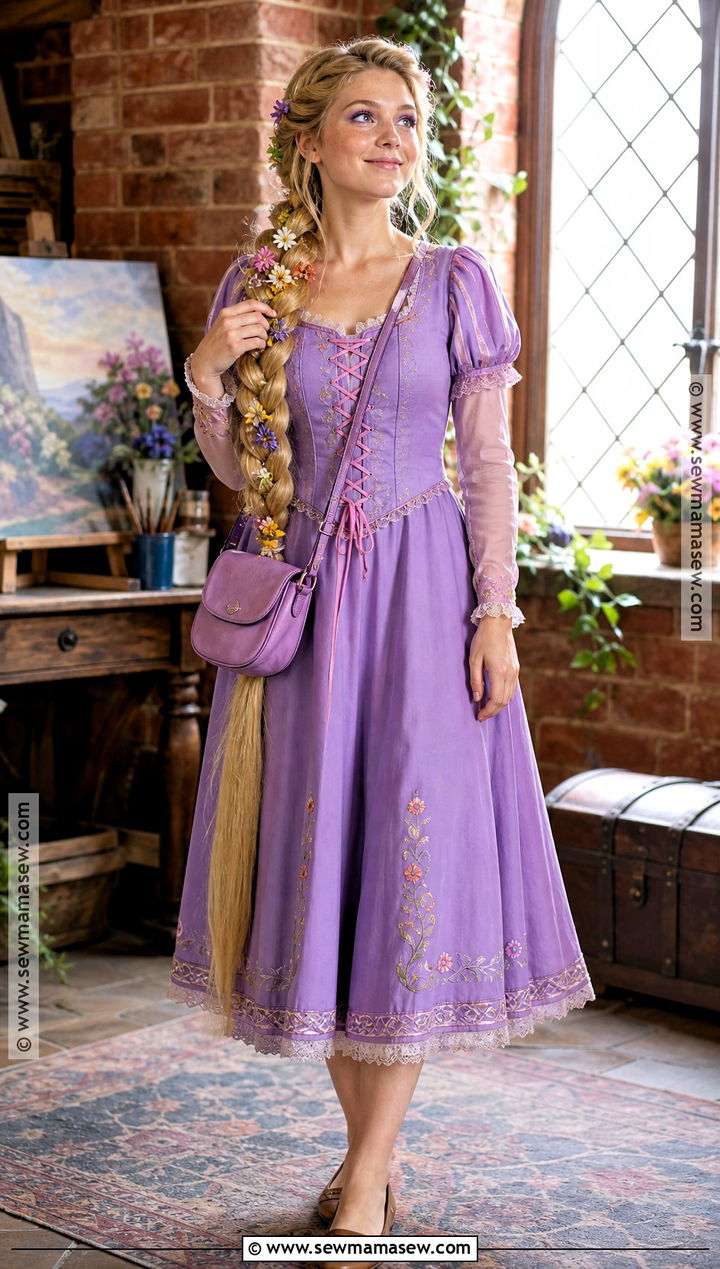 Rapunzel Halloween Outfit With Purple Corset Dress - 30 disney halloween outfits for women