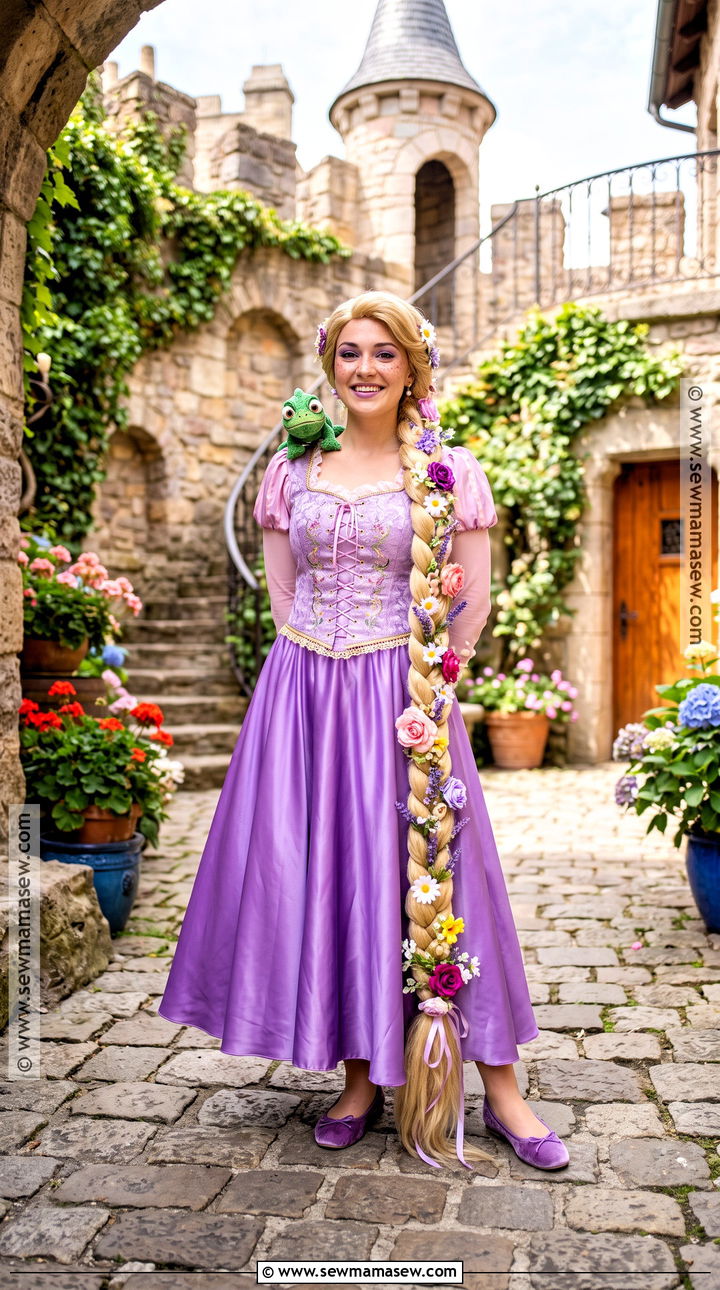 Rapunzel Princess Costume With Purple Dress - 30 Princess Costume Ideas for Women