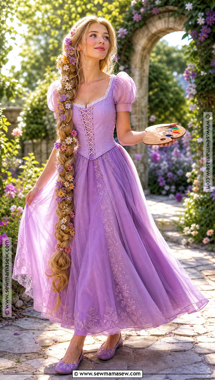 Rapunzel Purple Princess Costume - 30 blonde hair costumes