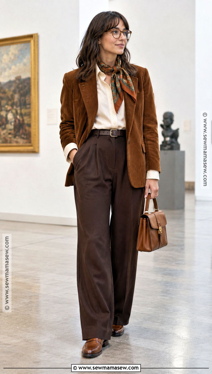 Rashida Jones Dark Autumn Corduroy Blazer Outfit - 15 dark autumn celebrities outfits