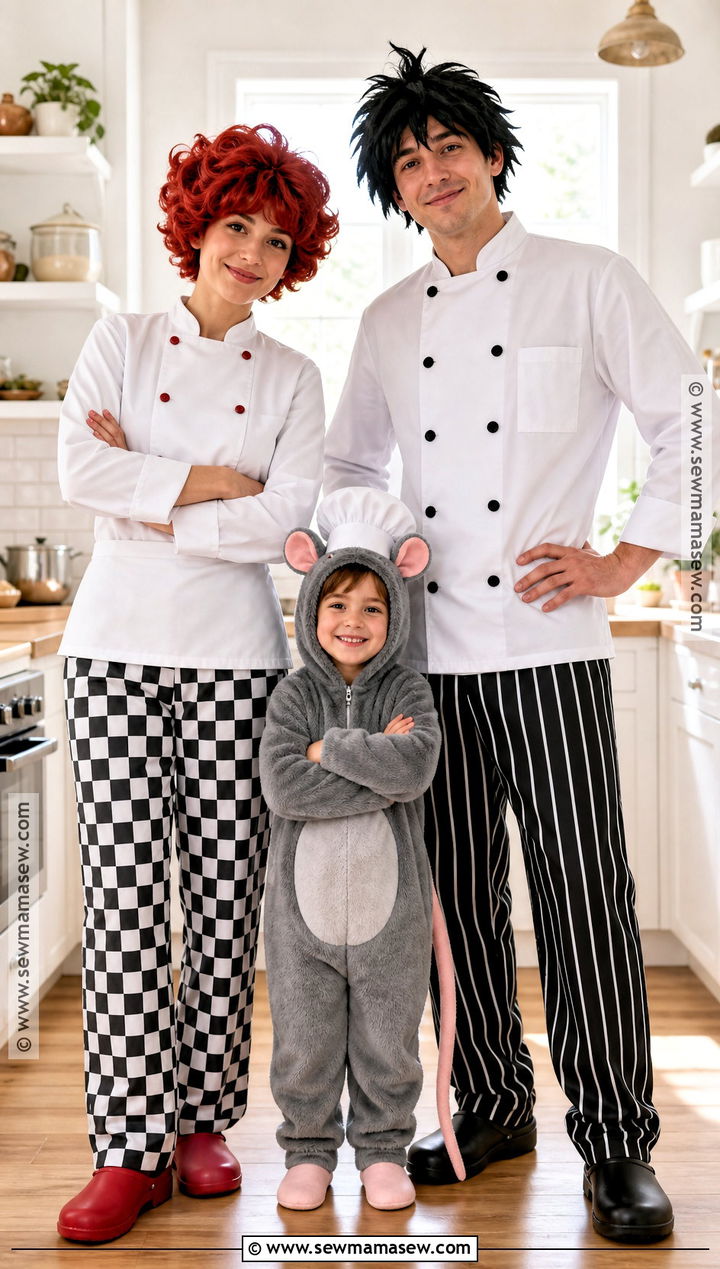 Ratatouille Family Costume For Three - 30 Chef And Ratatouille Costume Ideas