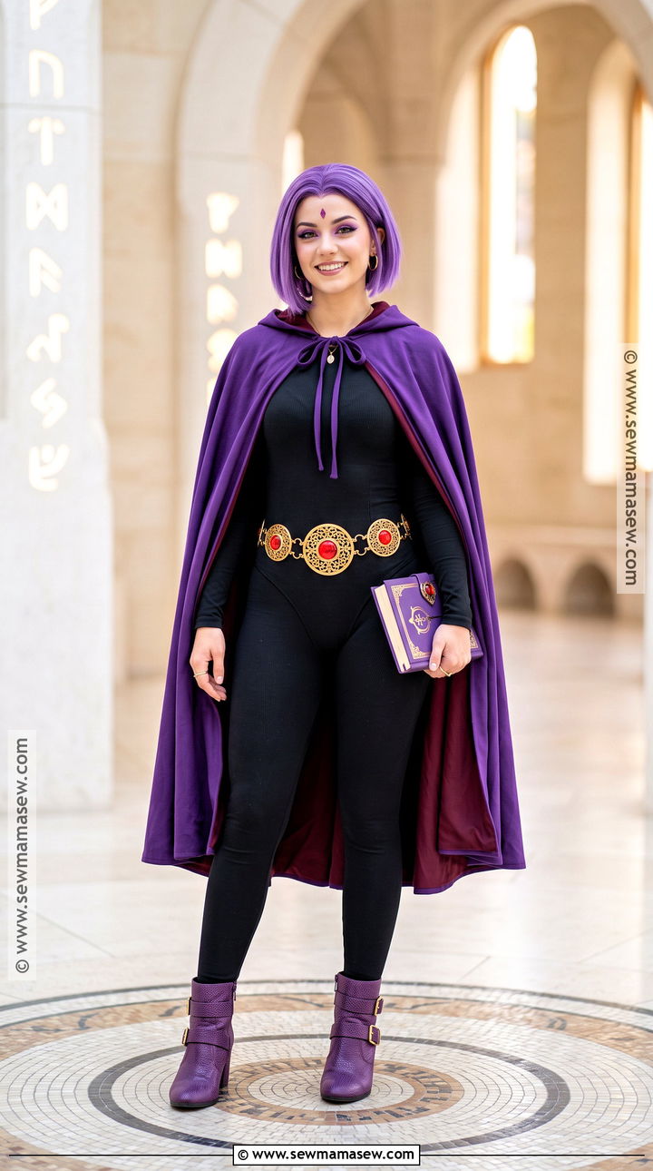Raven Cosplay With Purple Cape - 30 simple cosplay ideas for women