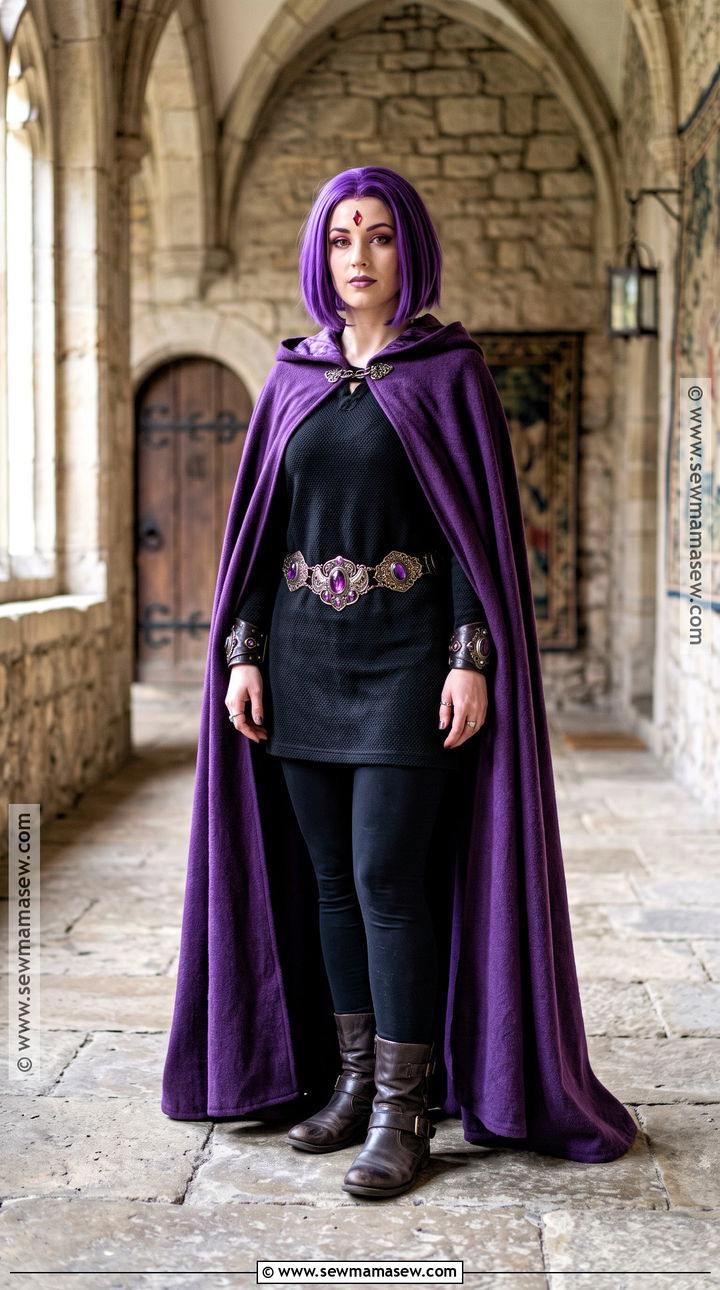 Raven Cosplay With Purple Hooded Cape - 40 female cosplay ideas