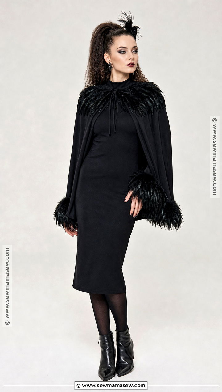 Raven Costume With Feather Cape - 30 All Black Halloween Costume Ideas for Women