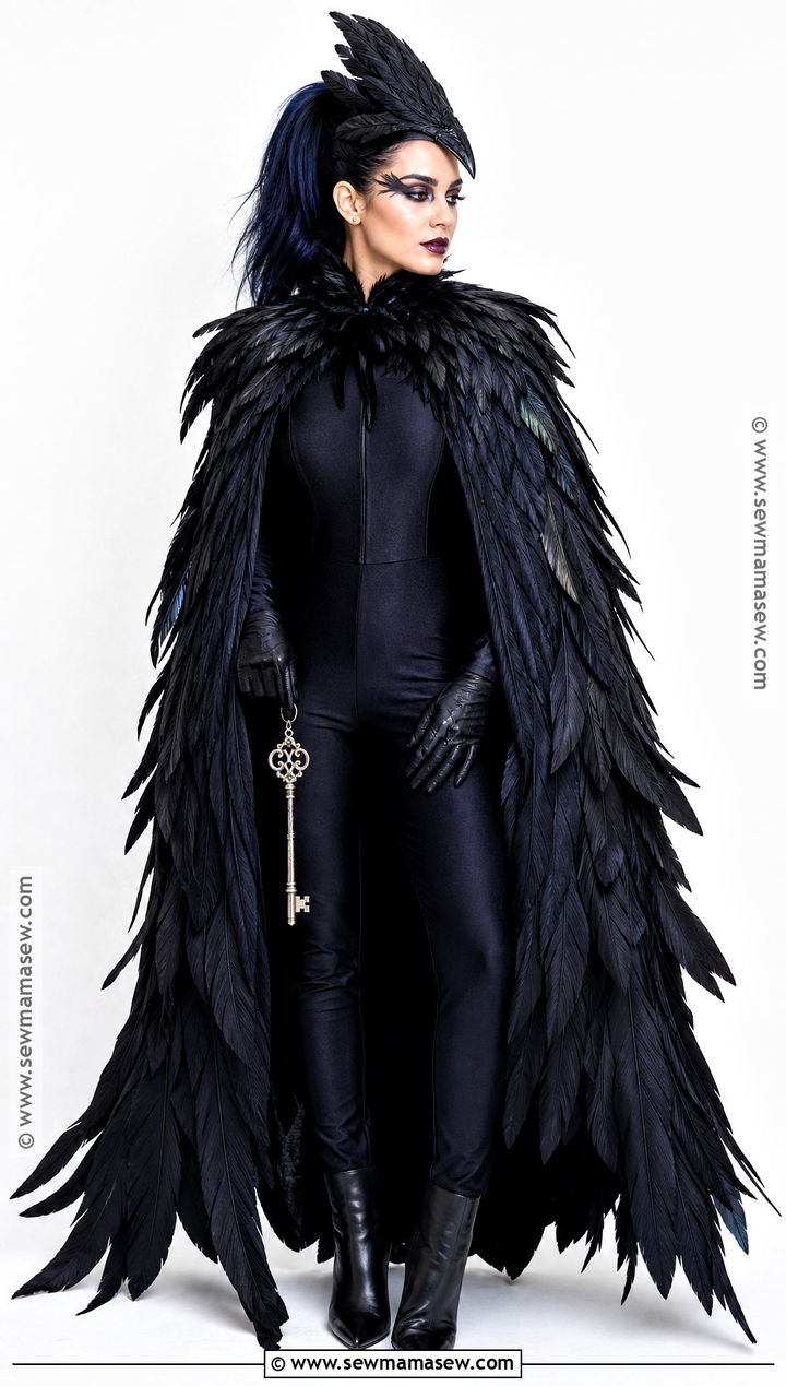 Raven Costume With Feathered Cape - 35 killer costume ideas