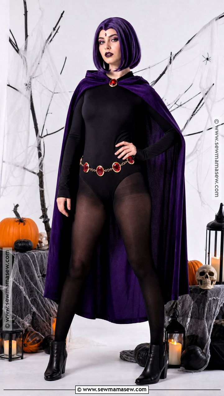 Raven Costume With Purple Bob Wig - 35 purple hair halloween costumes ideas