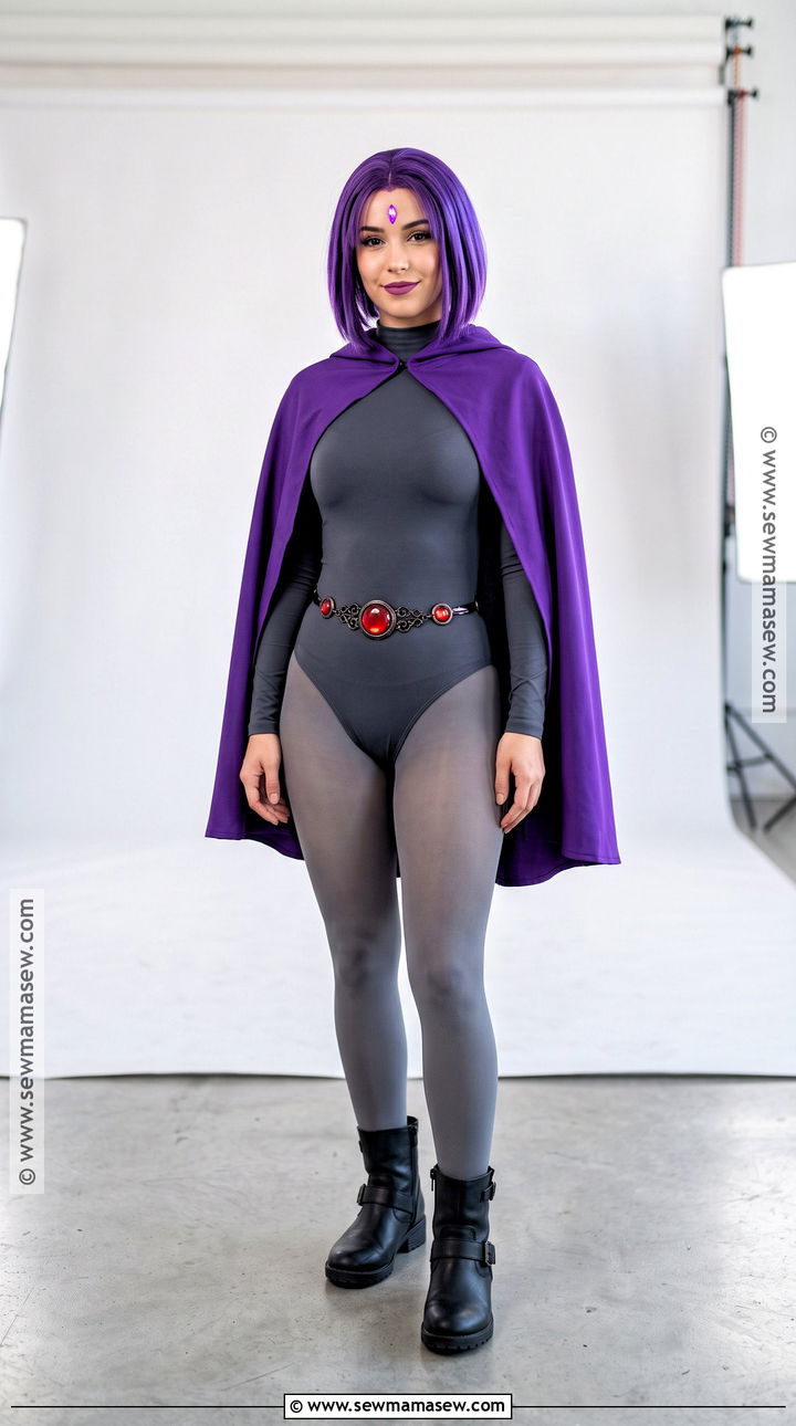 Raven Costume With Purple Bob - 30 purple hair costume ideas