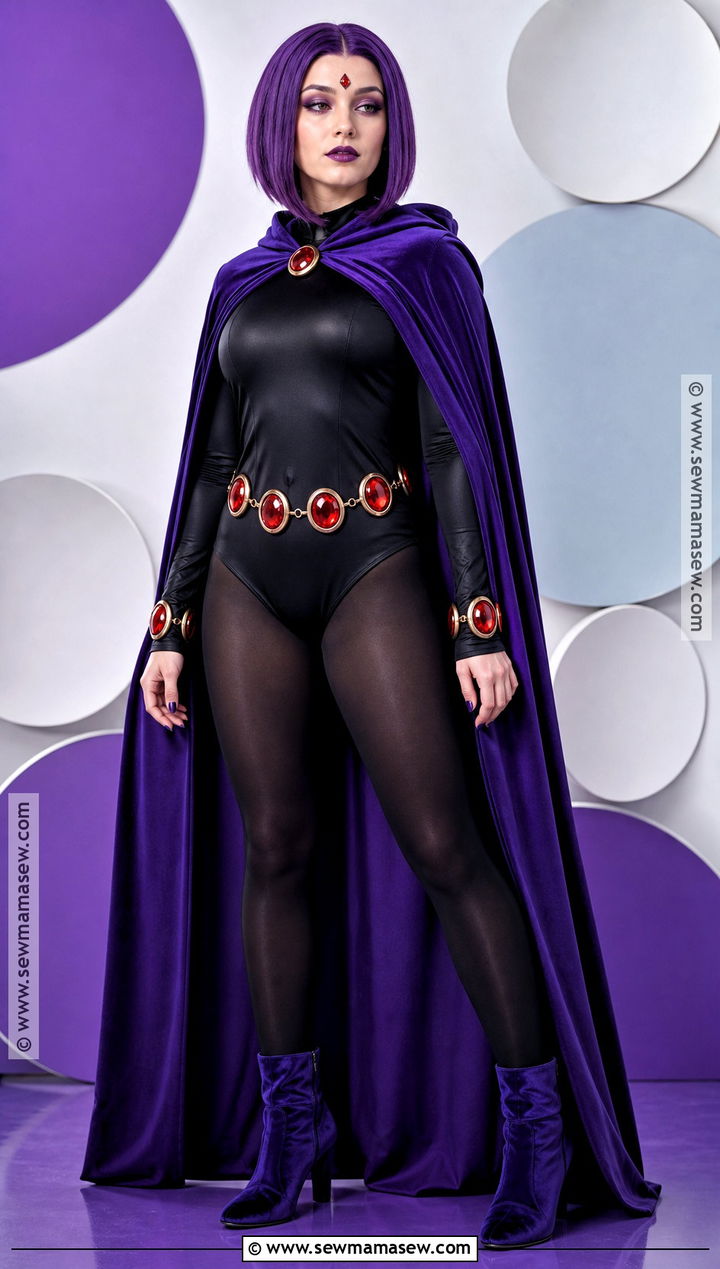 Raven Costume With Purple Cape - 30 short hair costume ideas halloween