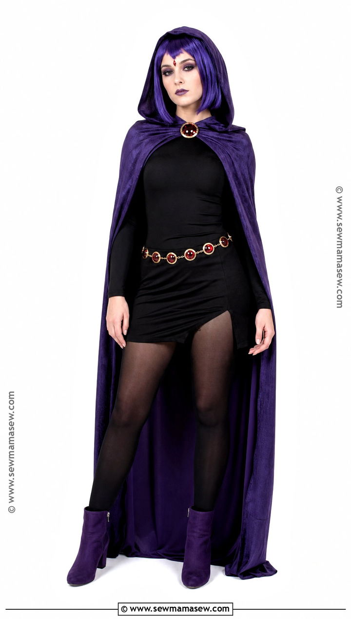Raven Costume With Purple Cape - 35 Cartoon Costume Ideas for Women