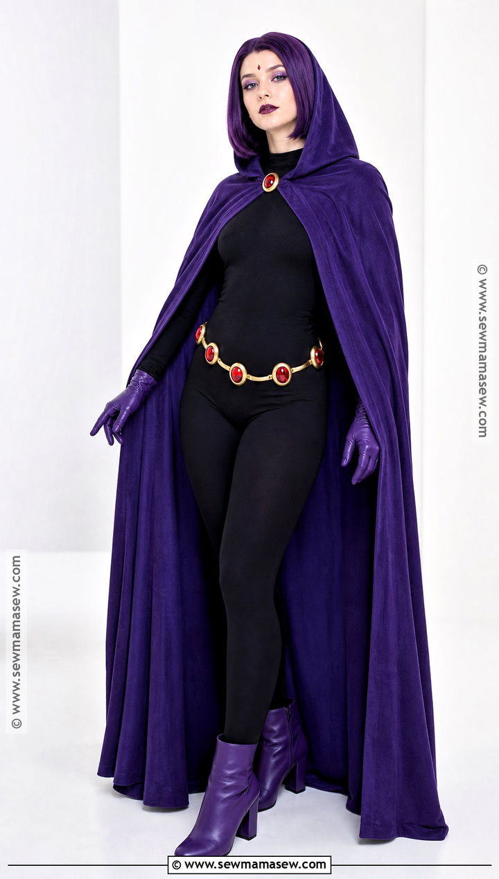 Raven Costume With Purple Hooded Cape - 30 Cartoon Network Costumes