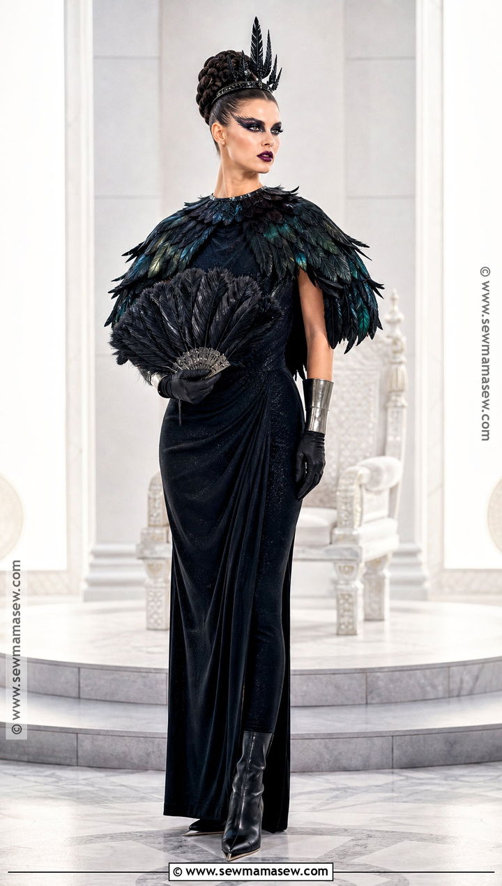 Raven Queen Long Black Dress Costume - 30 long black dress halloween costume ideas