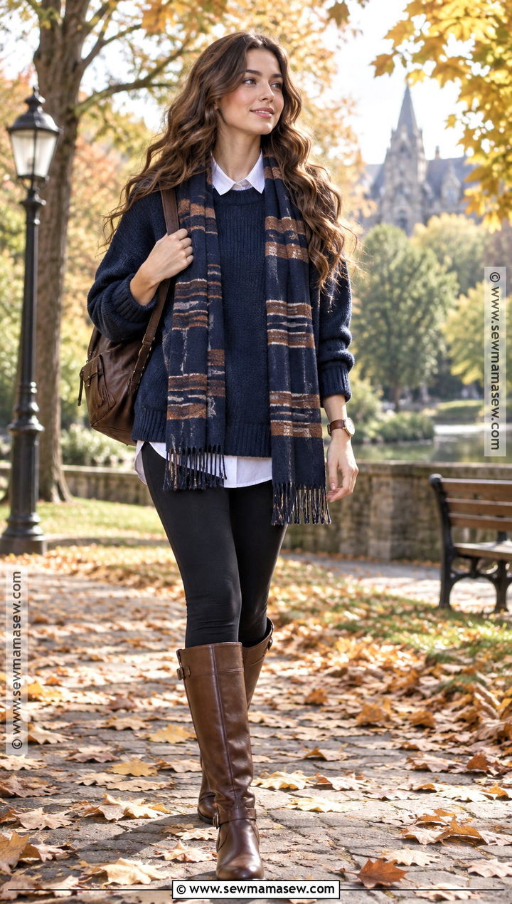 Ravenclaw Oversized Sweater And Leggings Outfit - 15 Ravenclaw Fall Outfit Ideas