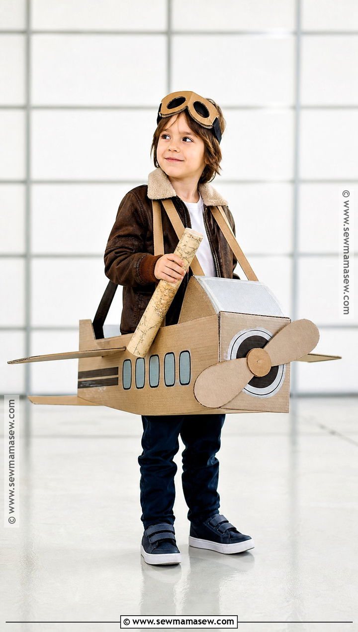 Recycled Airplane Costume - 35 recycled costumes for kids
