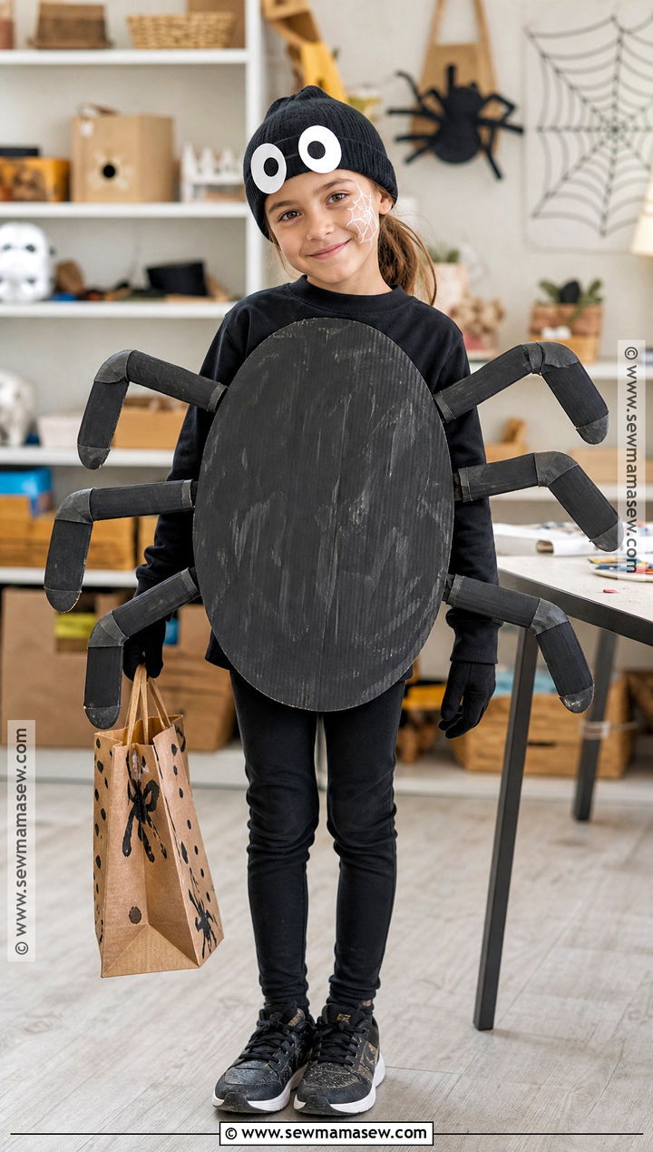Recycled Cardboard Spider Costume - 30 spider costume ideas for kids