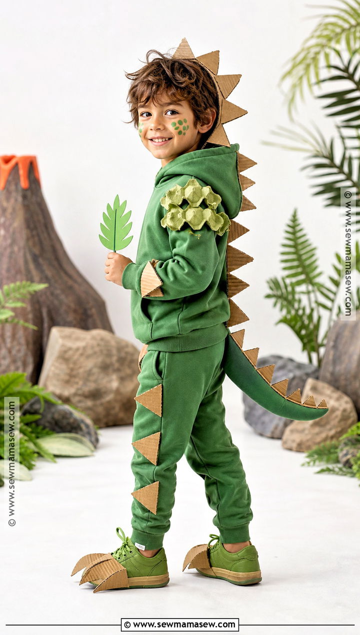 Recycled Dinosaur Costume - 35 recycled costumes for kids