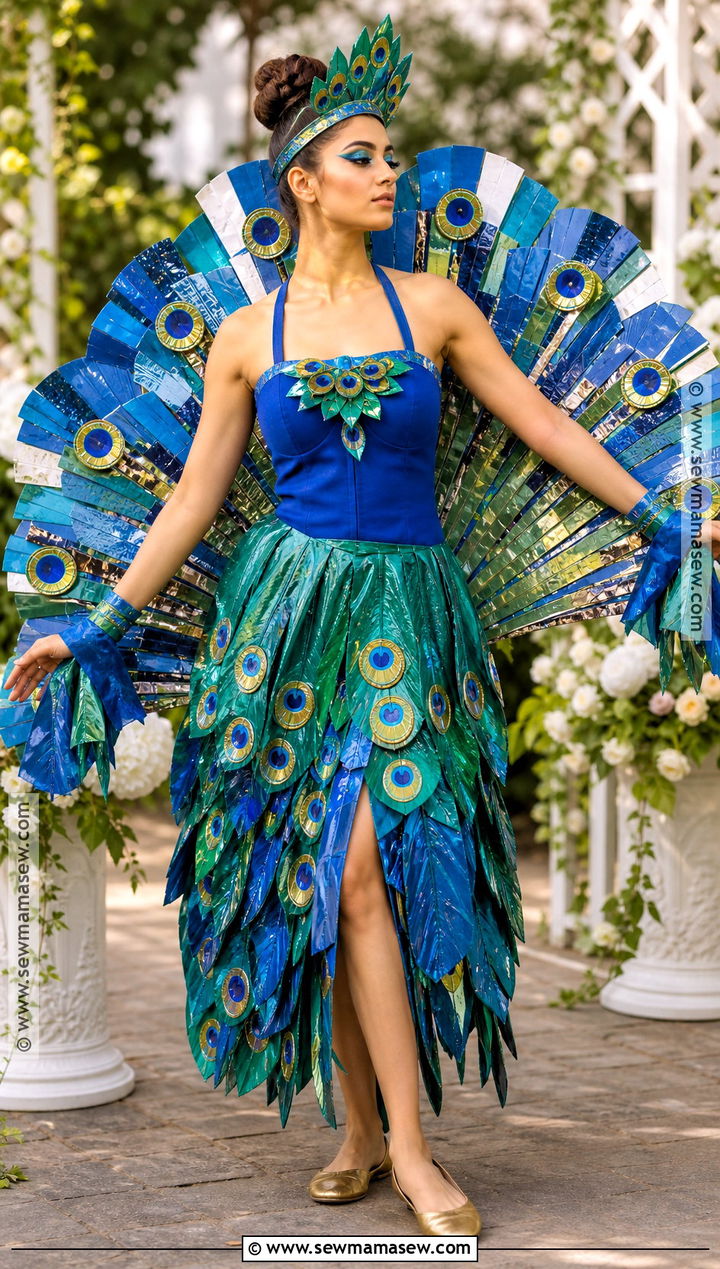 Recycled Peacock Costume - 30 Recycled Costume Ideas