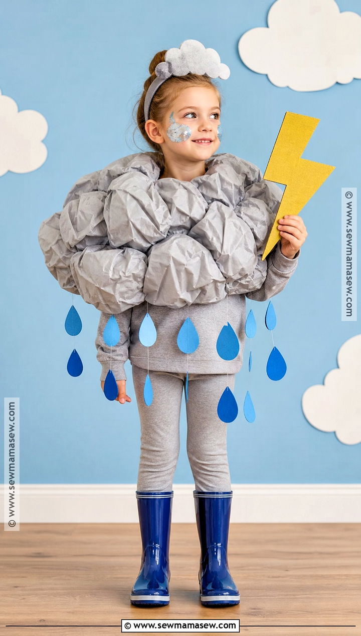 Recycled Rain Cloud Costume - 35 recycled costumes for kids