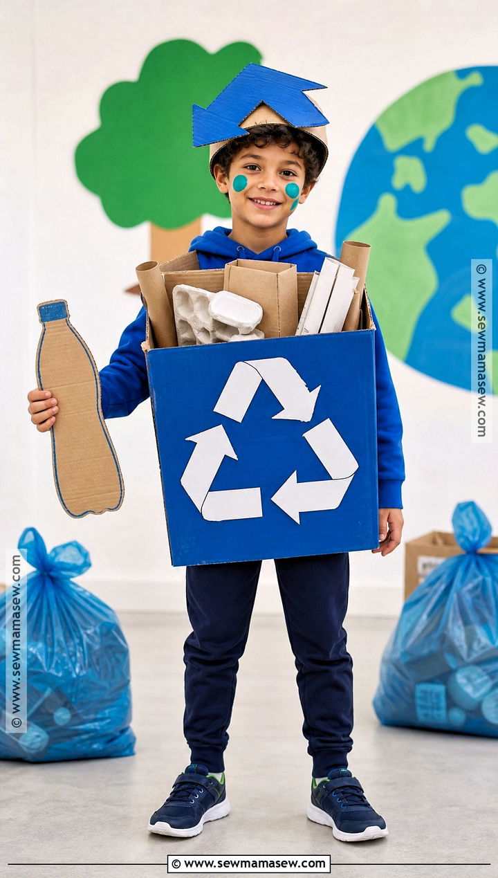 Recycled Recycling Bin Costume - 35 recycled costumes for kids