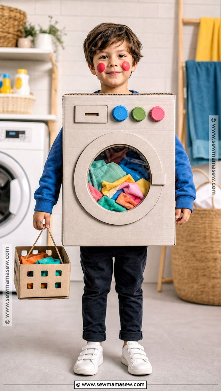 Recycled Washing Machine Costume - 35 recycled costumes for kids