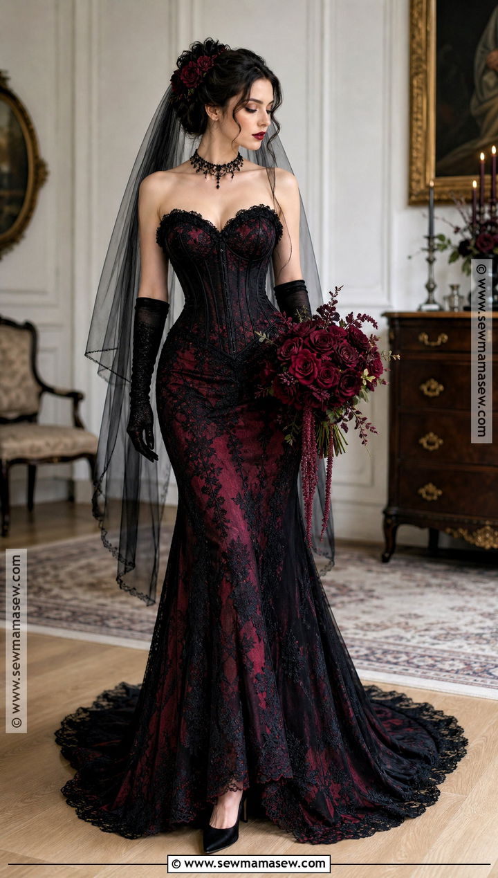 Red And Black Halloween Wedding Dress - 30 halloween wedding dresses