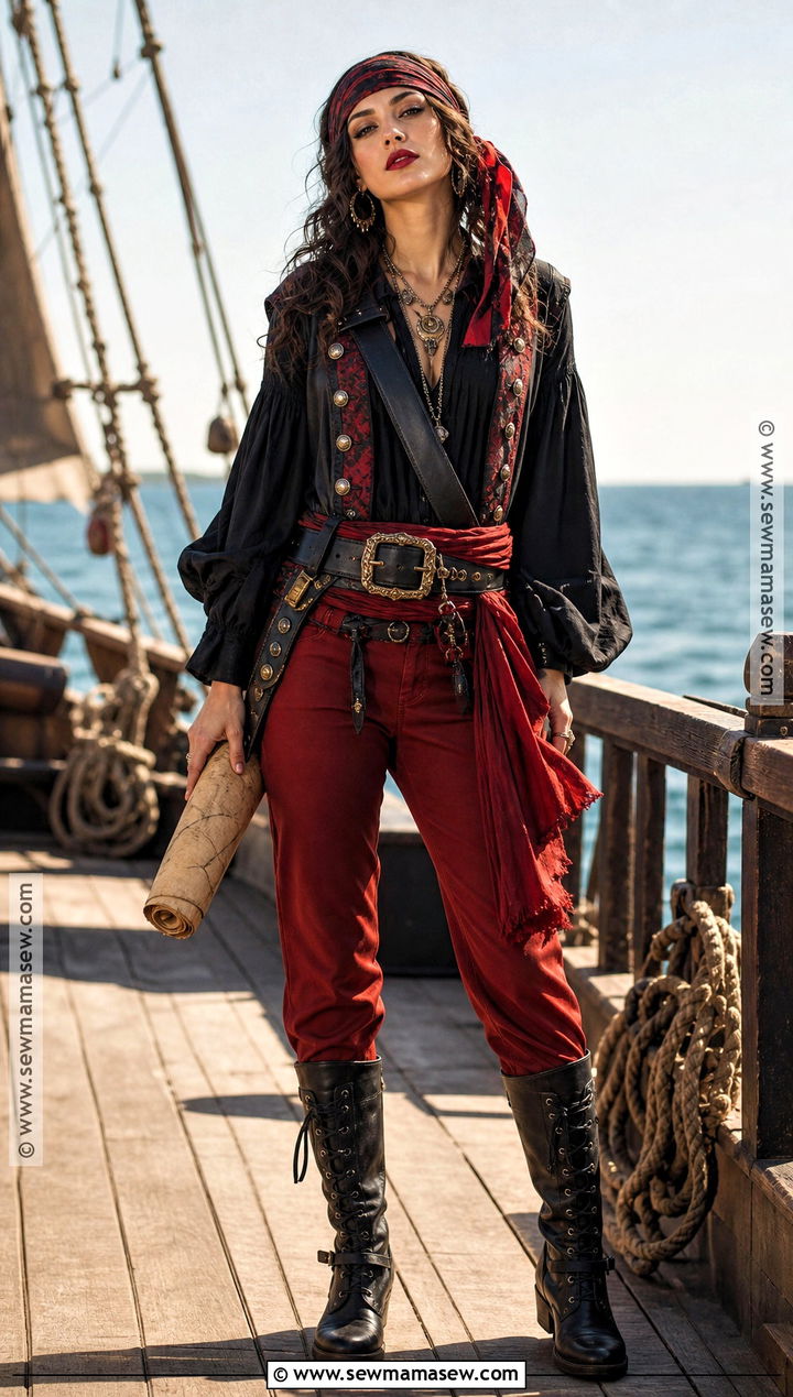 Red And Black Pirate Costume - 35 easy pirate costume ideas
