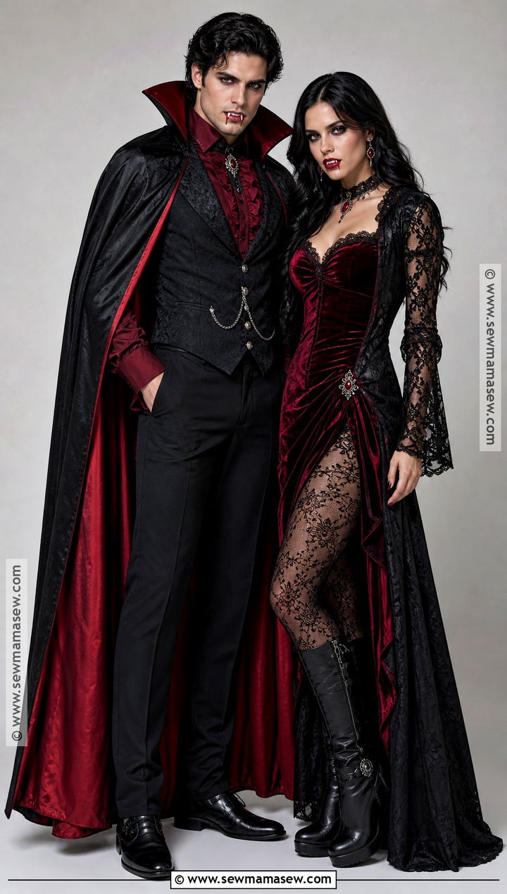 Red And Black Vampire Couple Costume - 35 vampire costume ideas for couples